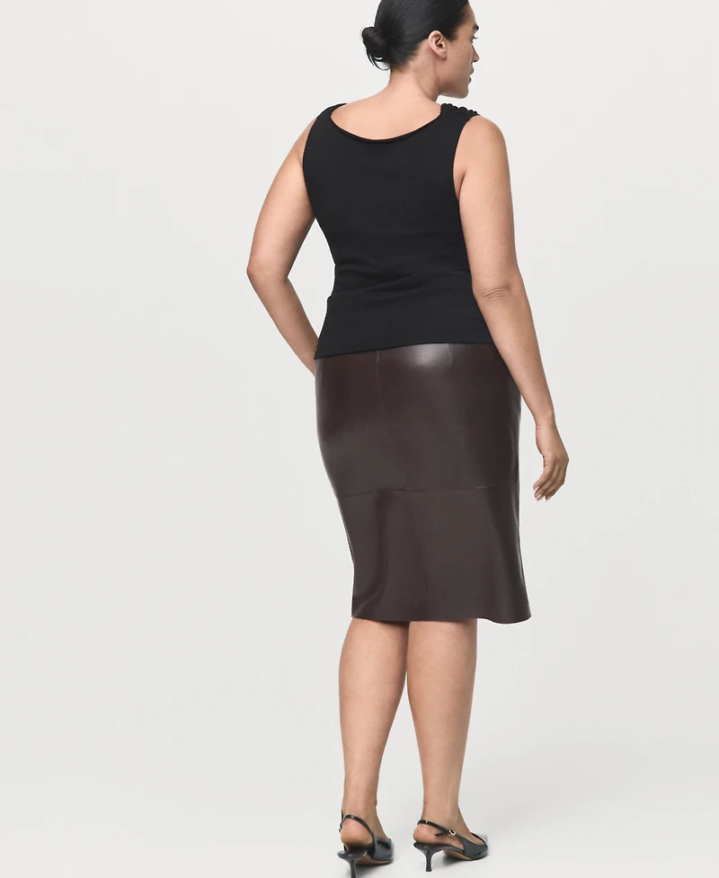Mango Women's Leather-Effect Pencil Skirt