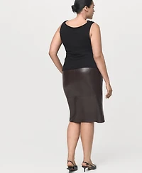 Mango Women's Leather-Effect Pencil Skirt