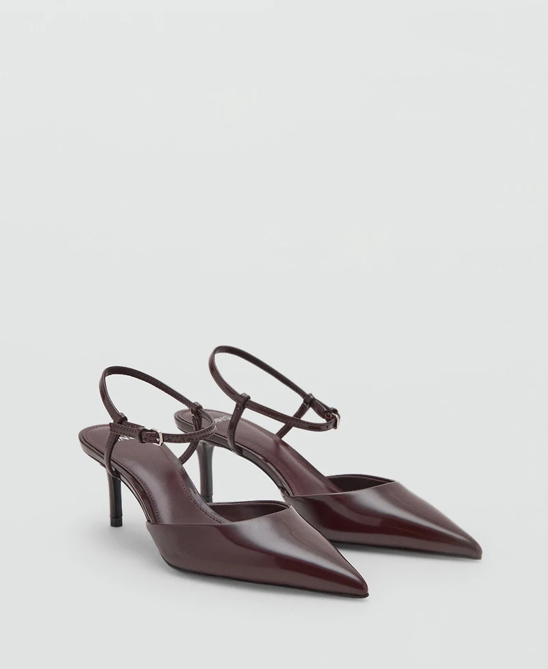 Mango Women's Ankle Strap Kitten-Heeled Shoes