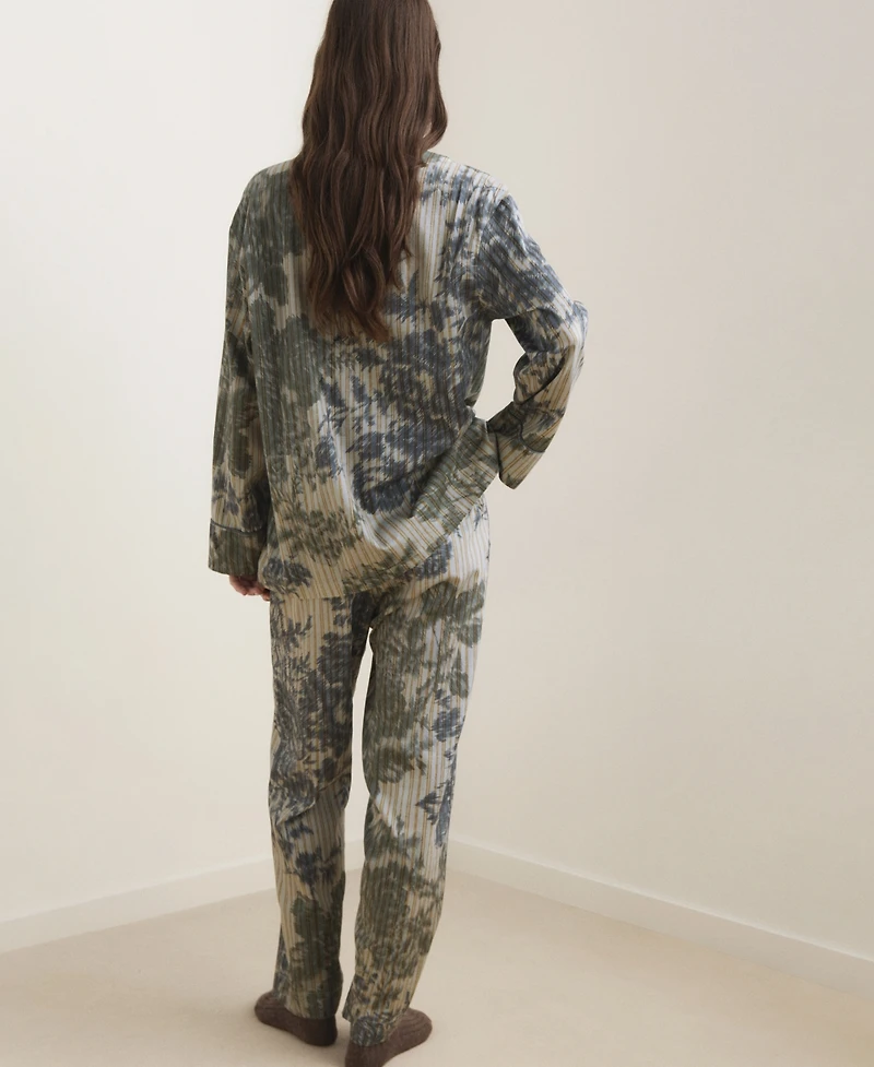 Mango Women's Blurred Print Pajama Bottoms