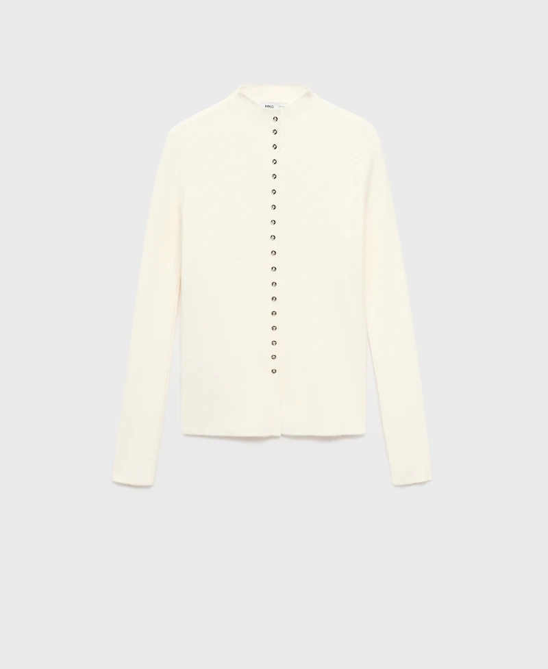 Mango Women's Fine Rib Knit Cardigan