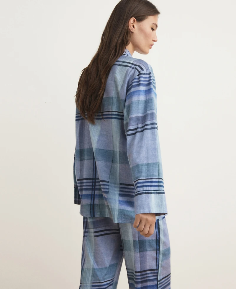 Mango Women's Piping Detail Printed Pajama Shirt