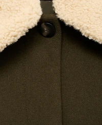 Mango Women's Borg Collar Wool Blend Jacket