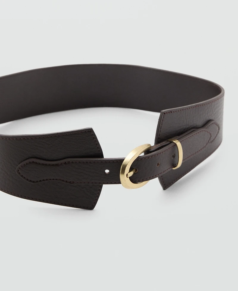 Mango Women's Leather Obi Belt