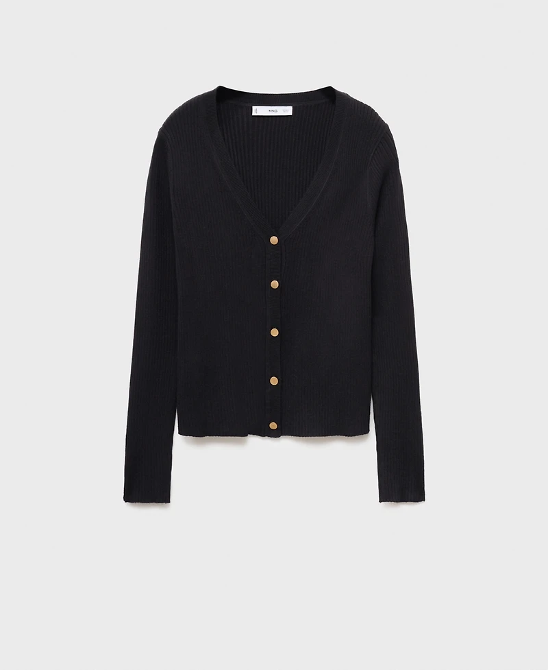Mango Women's Ribbed Buttoned Cardigan