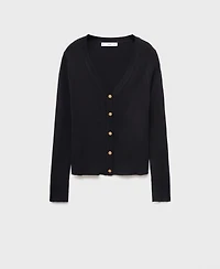 Mango Women's Ribbed Buttoned Cardigan