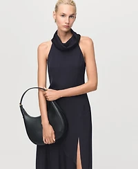 Mango Women's Slit Draped Neck Dress