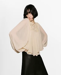 Mango Women's Lace Combination Blouse