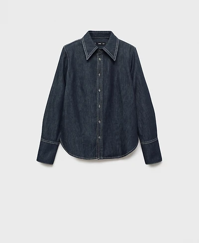 Mango Women's Seams Detail Denim Shirt