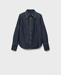 Mango Women's Seams Detail Denim Shirt