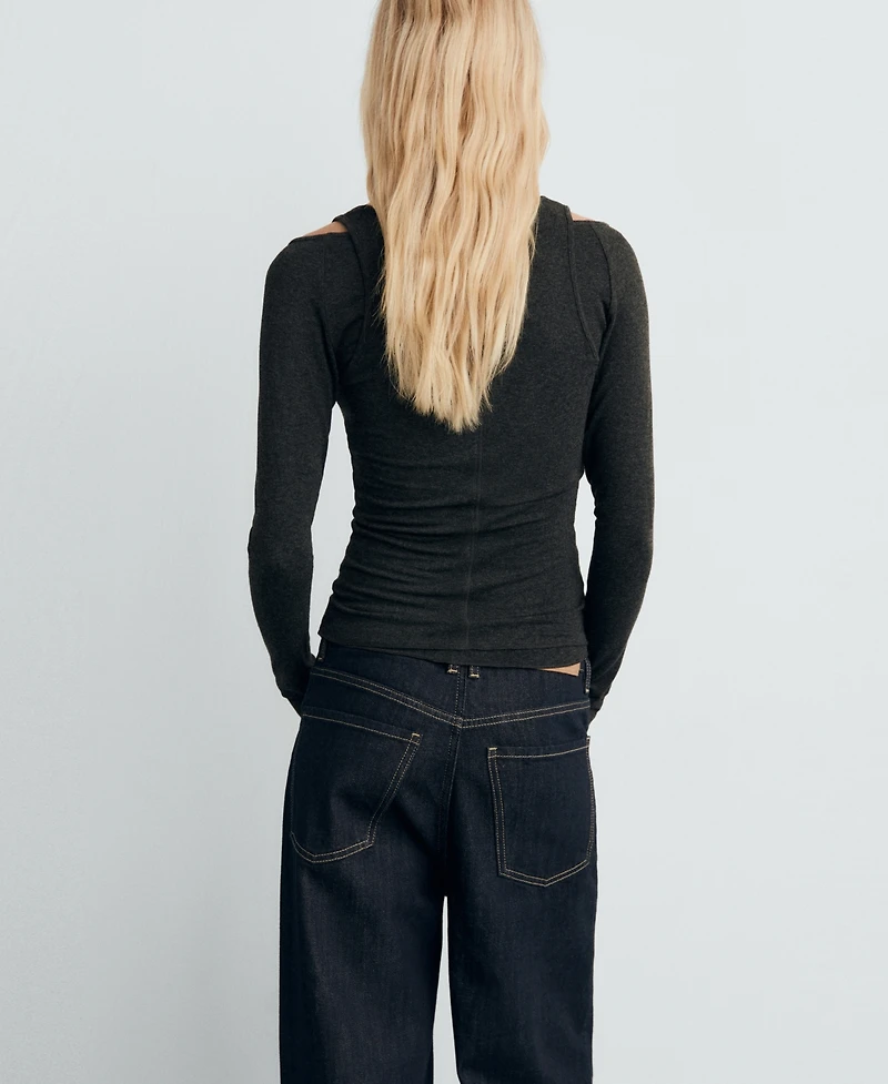 Mango Women's Combined Crew Neck Sweater