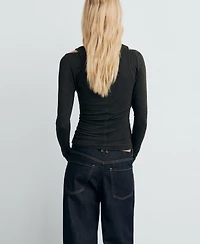 Mango Women's Combined Crew Neck Sweater