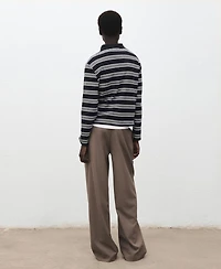 Mango Women's Striped Polo-Neck T-Shirt