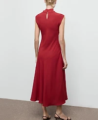 Mango Women's Sleeveless High-Neck Dress