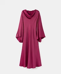Mango Women's Flared-Sleeve Satin Dress