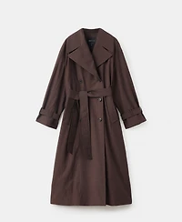 Mango Women's Long Virgin Wool Trench Coat