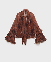 Mango Women's Paisley Print Blouse