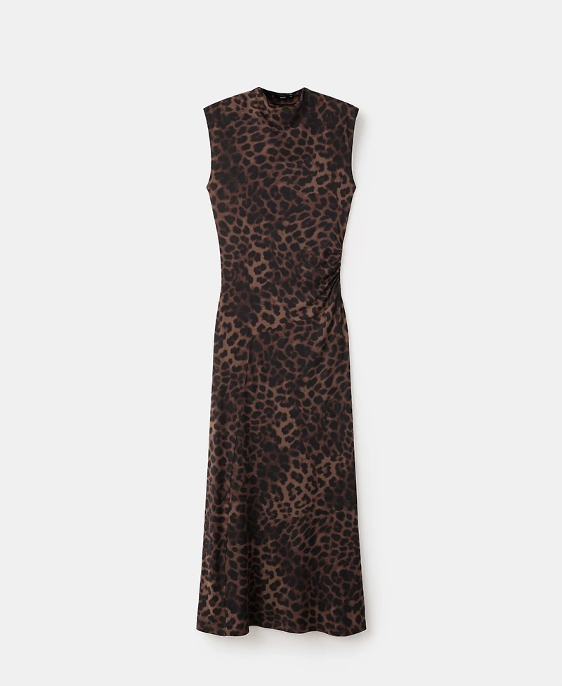 Mango Women's Leopard-Print Fitted Dress