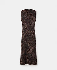 Mango Women's Leopard-Print Fitted Dress