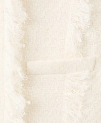 Mango Women's Frayed Ends Tweed Jacket