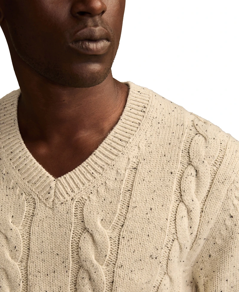 Lucky Brand Men's Cable V-Neck Sweater