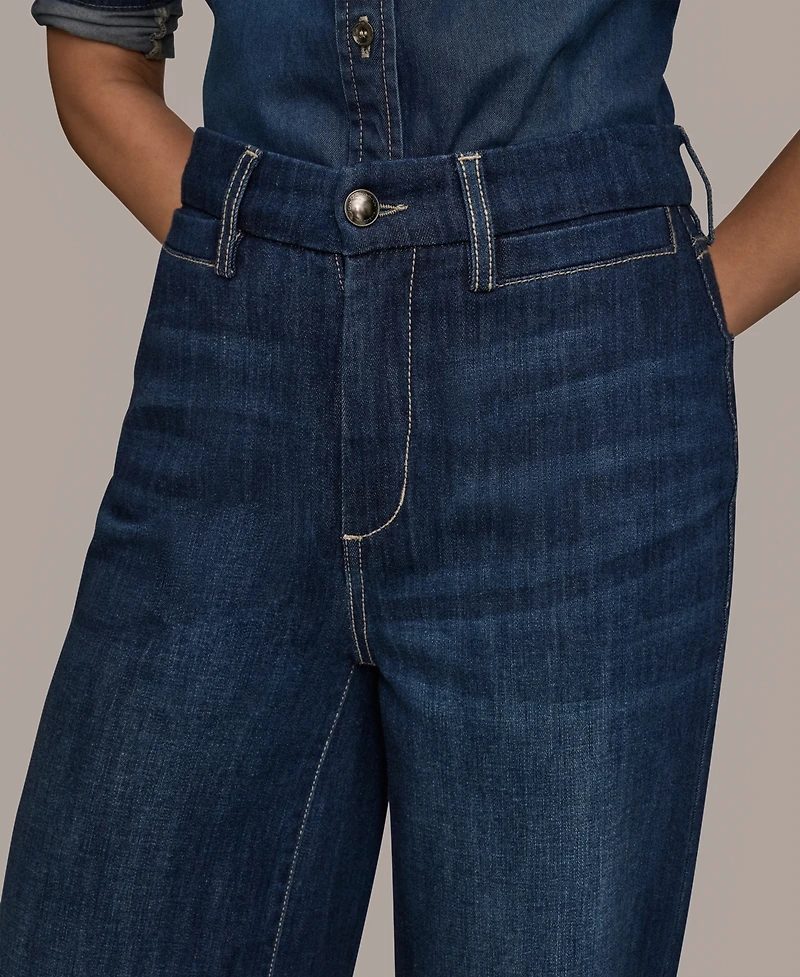 Donna Karan Weekend Women's High Rise Wide Leg Jeans