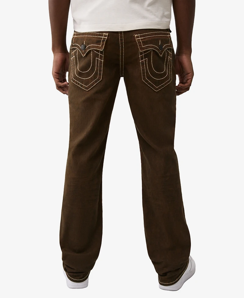 True Religion Men's Big T Stitch Detail Straight Fit Jeans
