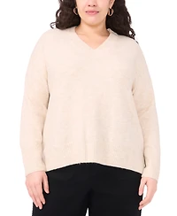 Vince Camuto Plus V-Neck High Low Hem Sweater