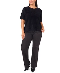 Vince Camuto Plus Short-Sleeve Crewneck Sweater
