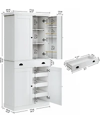 Kitchen Pantry Storage Cabinet 72.8" H