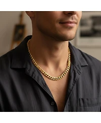 Bling Jewelry Heavy Duty Solid Curb Link Chain Necklace Stainless Steel 10MM