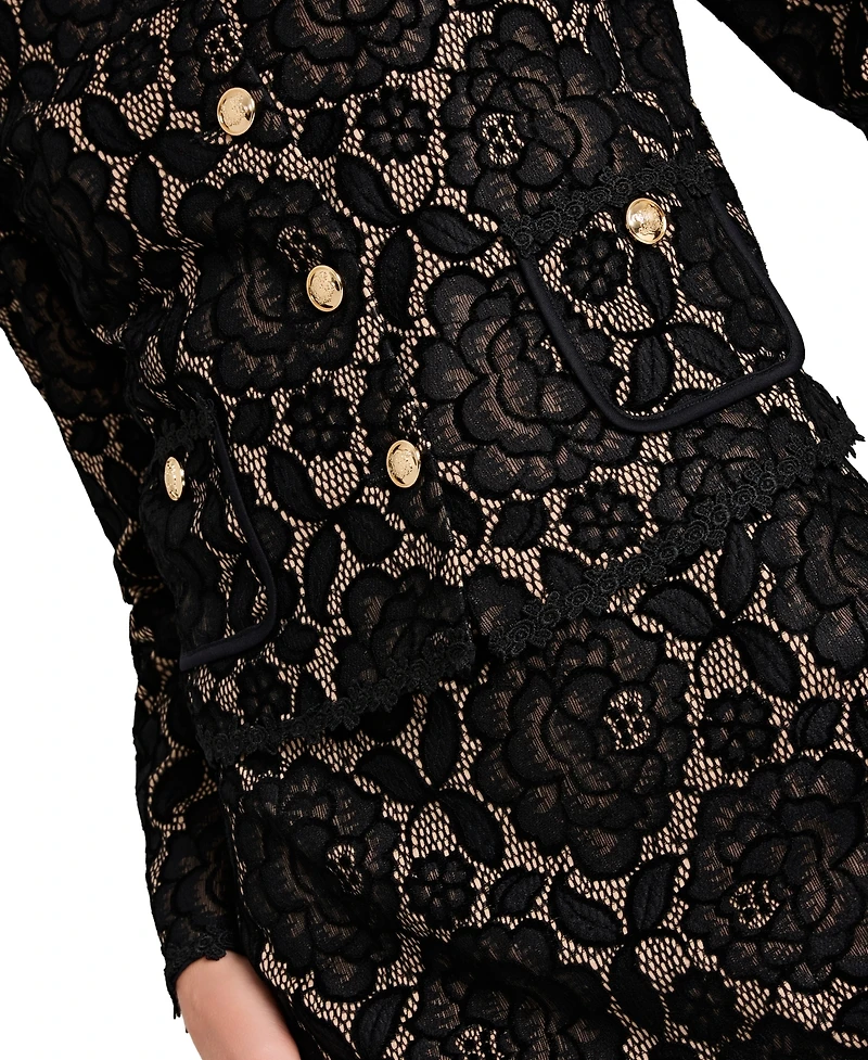 Tahari Asl Women's Bonded Lace Long-Sleeve Jacket