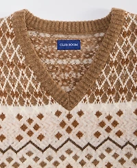 Club Room Men's Northern Geo Fair Isle V-Neck Sweater, Macy's Exclusive