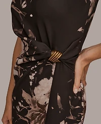 Donna Karan New York Women's Floral Print Sleeveless Dress