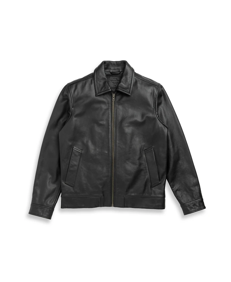 Rodd Gunn Men's Haymarket Zip Front Leather Jacket