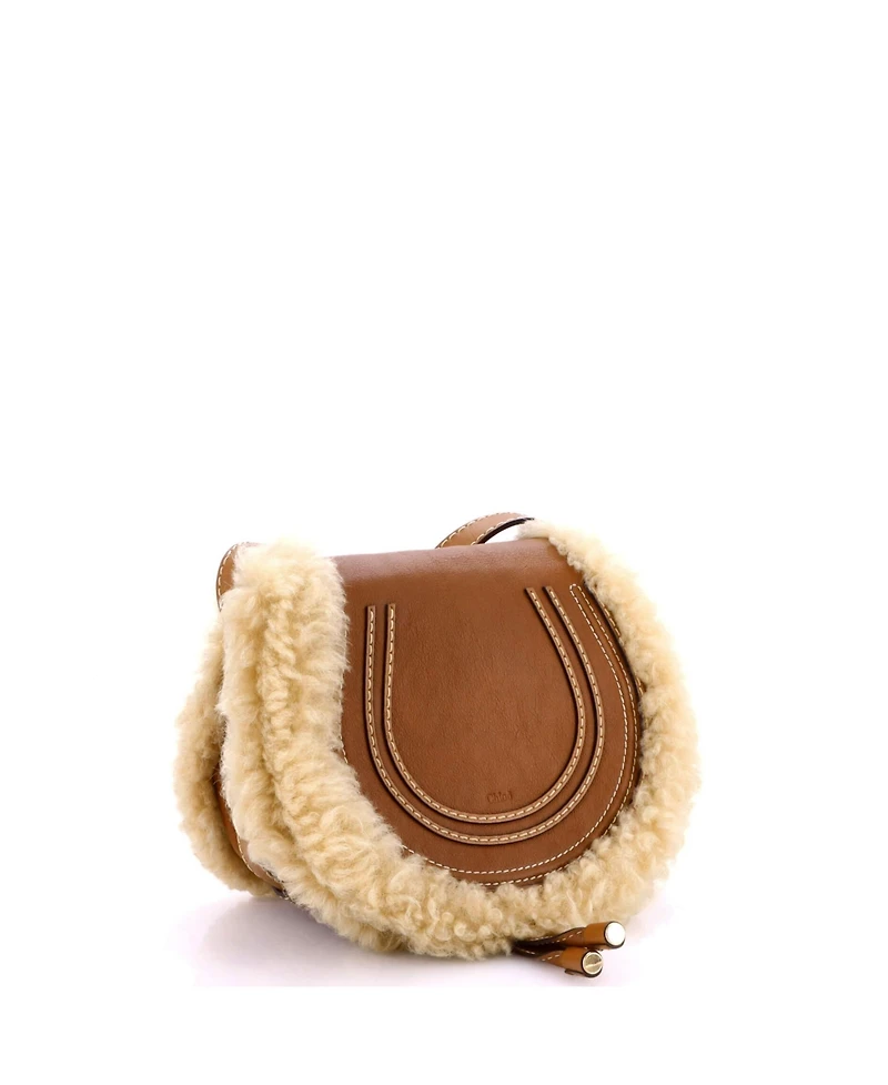 Pre-Owned Chloe Mini Marcie Crossbody Bag Leather and Shearling