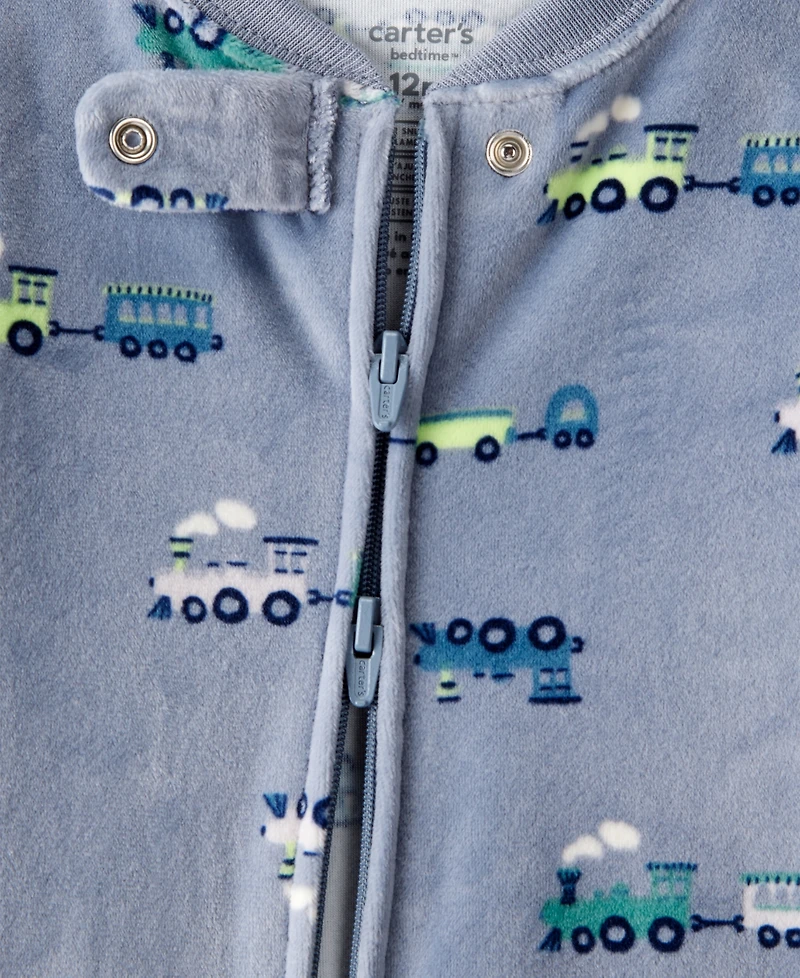 Carter's Baby Boys Train Printed Footed Long-Sleeve Bodysuit