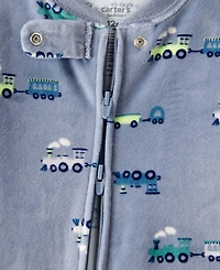Carter's Baby Boys Train Printed Footed Long-Sleeve Bodysuit
