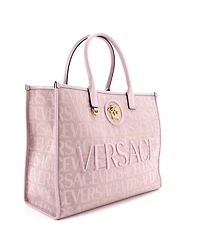 Pre-Owned Versace Large La Medusa Tote All Over Logo Canvas