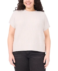 Vince Camuto Plus Sequined Short Sleeve Top