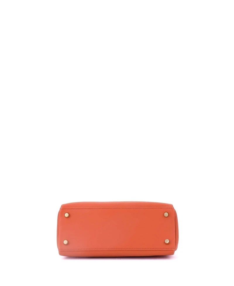 Pre-Owned HERMES Kelly 25 Handbag Orange Swift with Gold Hardware