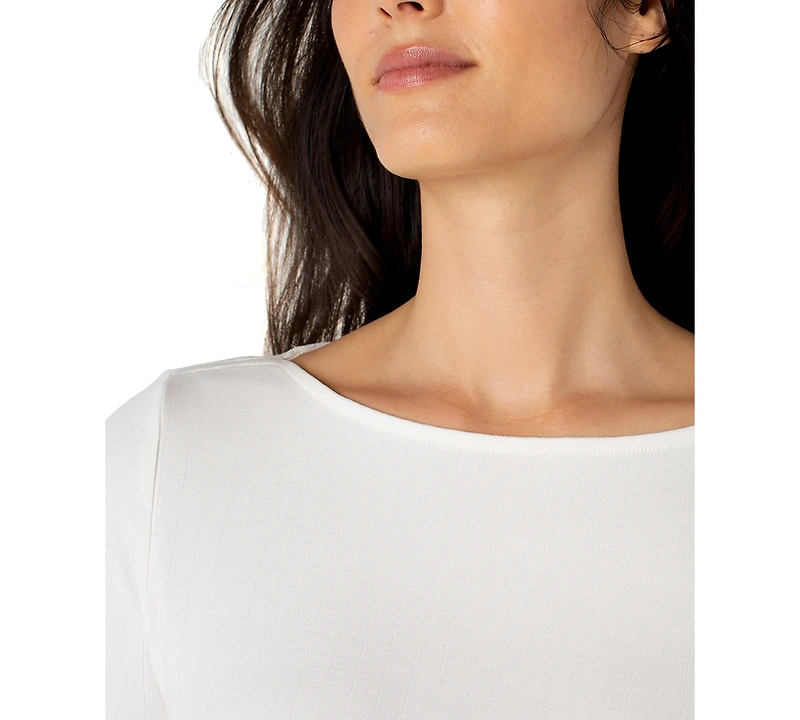 Liverpool Los Angeles Women's Boat-Neck Long-Sleeve Knit Top