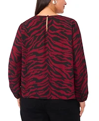 Vince Camuto Plus Printed Long Sleeve Top
