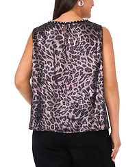 Vince Camuto Plus Printed Crewneck Blouse