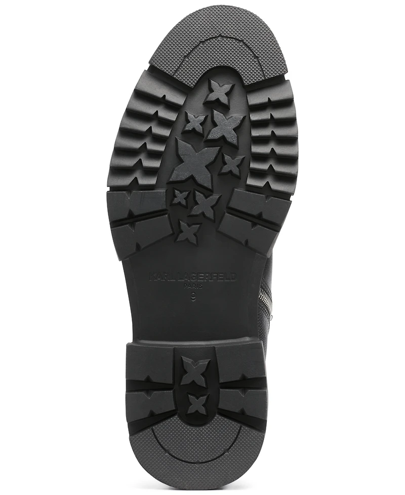 Karl Lagerfeld Paris Men's Mixed Media Double Zip Boots