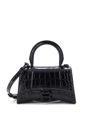 Pre-Owned Balenciaga Hourglass Top Handle Bag Embossed Leather