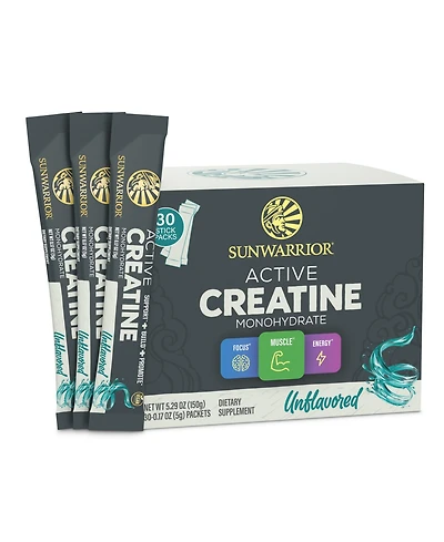 Sunwarrior Us Active Creatine Unflavored 150g Pop Box (30 ct)