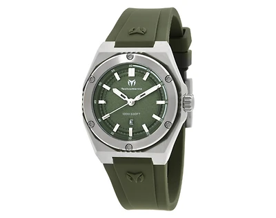 Technomarine Women's Tm-416054 Coral Quartz 3 Hand Olive Green Dial Watch
