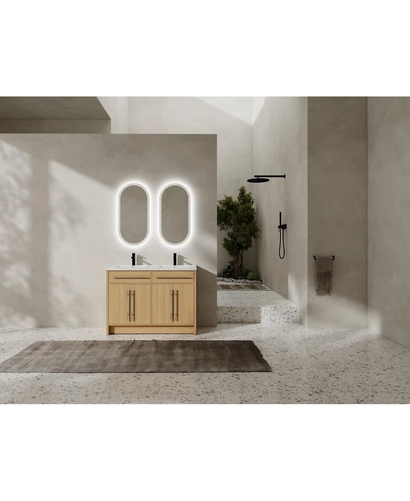 Streamdale 48" Oak Bathroom Vanity w/ Resin Sink & Soft-Close Doors (Kd)