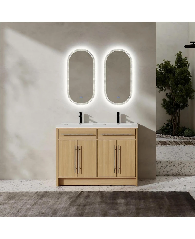 Streamdale 48" Oak Bathroom Vanity w/ Resin Sink & Soft-Close Doors (Kd)